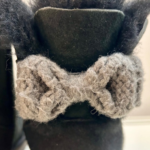WOMEN’S UGG MINI BLACK BAILEY KNIT BOW BOOTS SZ 9 - Picture 5 of 11